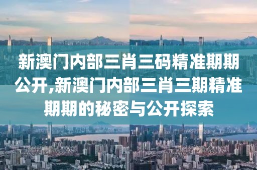 新澳门内部三肖三码精准期期公开,新澳门内部三肖三期精准期期的秘密与公开探索