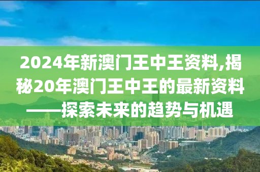 2024年新澳门王中王资料,揭秘20年澳门王中王的最新资料——探索未来的趋势与机遇