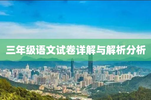三年级语文试卷详解与解析分析