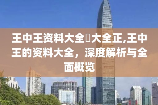 王中王资料大全枓大全正,王中王的资料大全，深度解析与全面概览