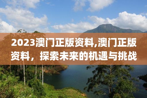 2023澳门正版资料,澳门正版资料，探索未来的机遇与挑战