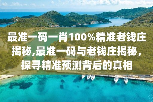 最准一码一肖100%精准老钱庄揭秘,最准一码与老钱庄揭秘，探寻精准预测背后的真相