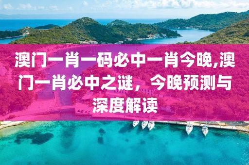 澳门一肖一码必中一肖今晚,澳门一肖必中之谜，今晚预测与深度解读