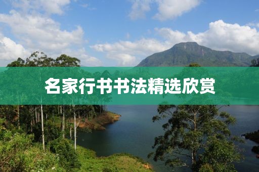 名家行书书法精选欣赏