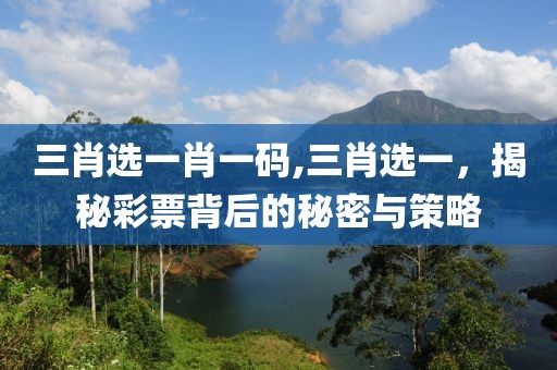 三肖选一肖一码,三肖选一，揭秘彩票背后的秘密与策略