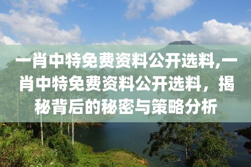 一肖中特免费资料公开选料,一肖中特免费资料公开选料，揭秘背后的秘密与策略分析