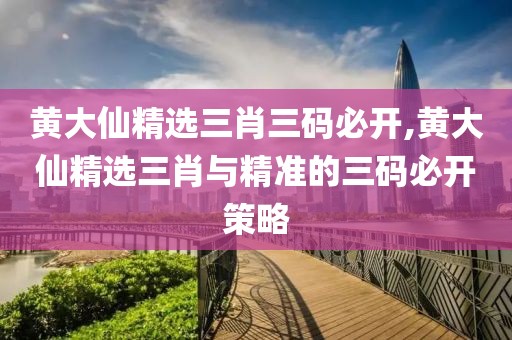 黄大仙精选三肖三码必开,黄大仙精选三肖与精准的三码必开策略