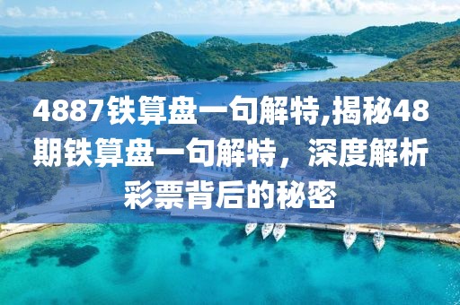 4887铁算盘一句解特,揭秘48期铁算盘一句解特，深度解析彩票背后的秘密