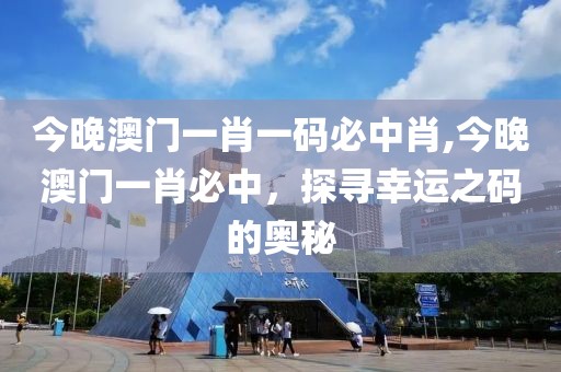 今晚澳门一肖一码必中肖,今晚澳门一肖必中，探寻幸运之码的奥秘