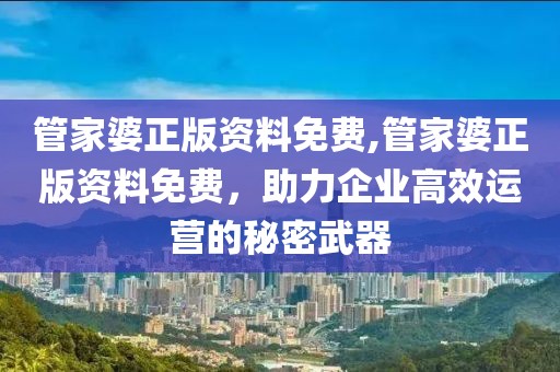 管家婆正版资料免费,管家婆正版资料免费，助力企业高效运营的秘密武器