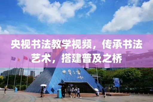 央视书法教学视频，传承书法艺术，搭建普及之桥