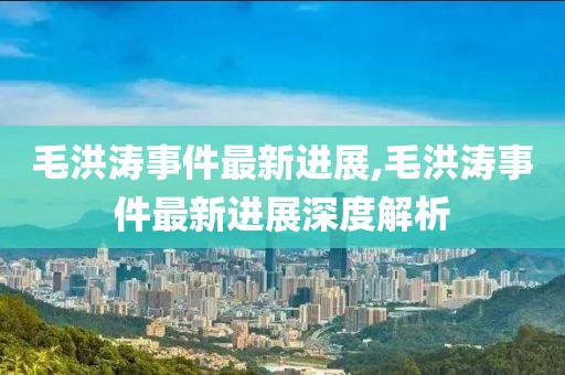 毛洪涛事件最新进展,毛洪涛事件最新进展深度解析