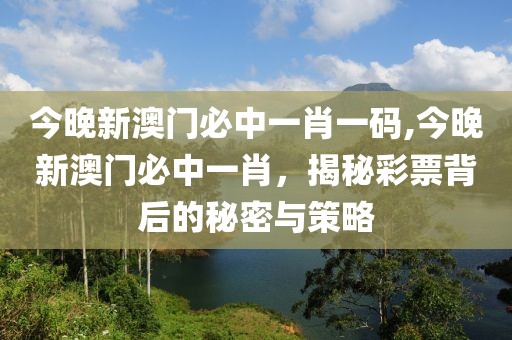 今晚新澳门必中一肖一码,今晚新澳门必中一肖，揭秘彩票背后的秘密与策略