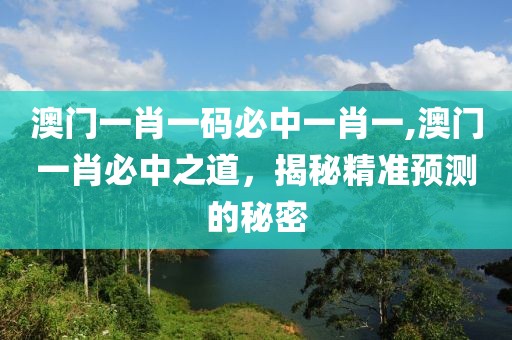 澳门一肖一码必中一肖一,澳门一肖必中之道，揭秘精准预测的秘密