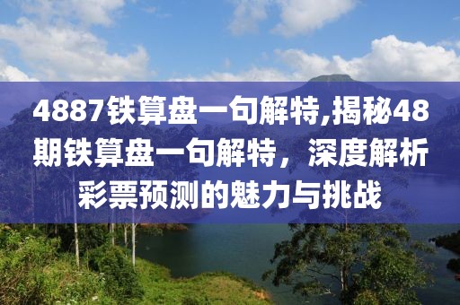 4887铁算盘一句解特,揭秘48期铁算盘一句解特，深度解析彩票预测的魅力与挑战