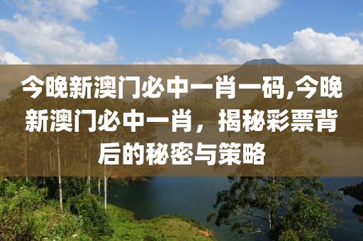 今晚新澳门必中一肖一码,今晚新澳门必中一肖，揭秘彩票背后的秘密与策略