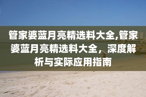 管家婆蓝月亮精选料大全,管家婆蓝月亮精选料大全，深度解析与实际应用指南