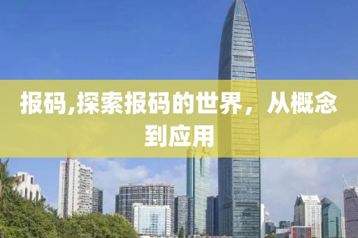 报码,探索报码的世界，从概念到应用