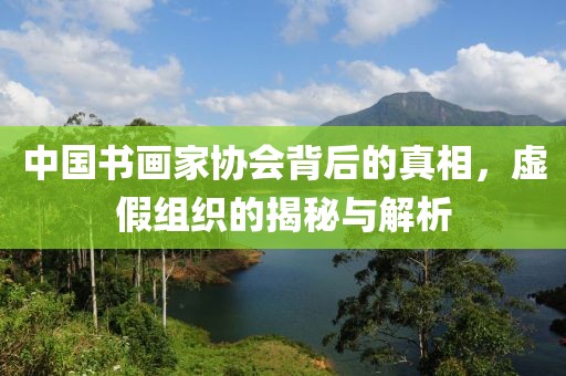中国书画家协会背后的真相，虚假组织的揭秘与解析