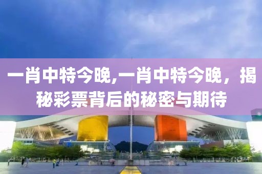一肖中特今晚,一肖中特今晚，揭秘彩票背后的秘密与期待
