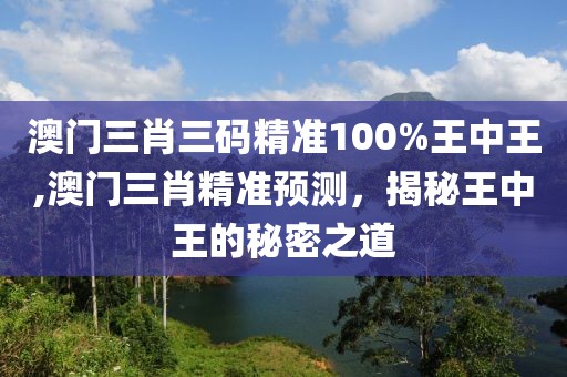 澳门三肖三码精准100%王中王,澳门三肖精准预测，揭秘王中王的秘密之道