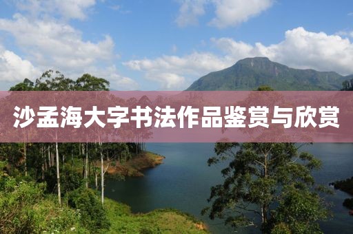 沙孟海大字书法作品鉴赏与欣赏