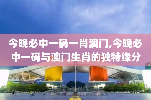 今晚必中一码一肖澳门,今晚必中一码与澳门生肖的独特缘分