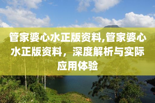 管家婆心水正版资料,管家婆心水正版资料，深度解析与实际应用体验