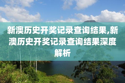 新澳历史开奖记录查询结果,新澳历史开奖记录查询结果深度解析