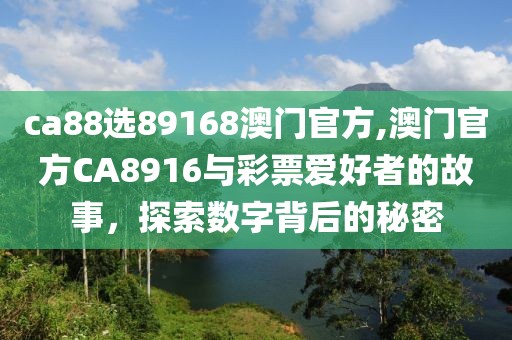 ca88选89168澳门官方,澳门官方CA8916与彩票爱好者的故事，探索数字背后的秘密