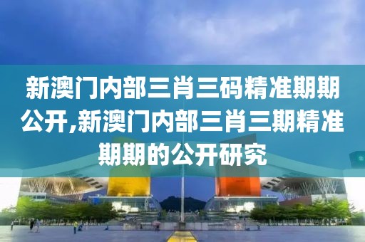 新澳门内部三肖三码精准期期公开,新澳门内部三肖三期精准期期的公开研究