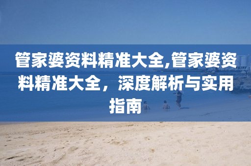 管家婆资料精准大全,管家婆资料精准大全，深度解析与实用指南