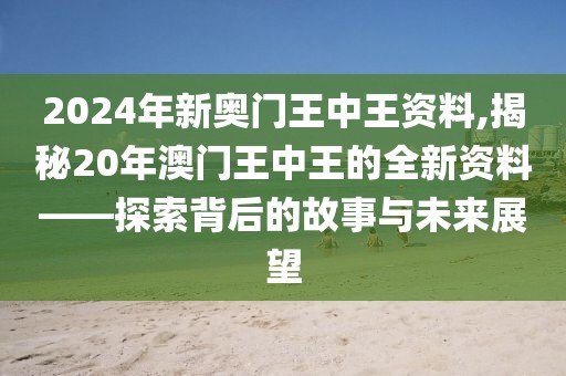 2024年新奥门王中王资料,揭秘20年澳门王中王的全新资料——探索背后的故事与未来展望