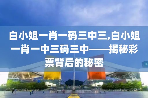 白小姐一肖一码三中三,白小姐一肖一中三码三中——揭秘彩票背后的秘密