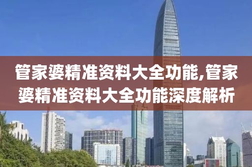 管家婆精准资料大全功能,管家婆精准资料大全功能深度解析