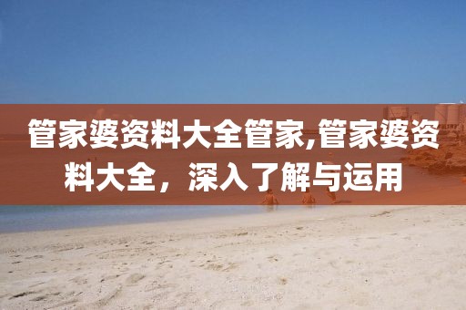 管家婆资料大全管家,管家婆资料大全，深入了解与运用