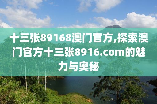 十三张89168澳门官方,探索澳门官方十三张8916.com的魅力与奥秘