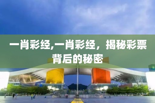 一肖彩经,一肖彩经，揭秘彩票背后的秘密