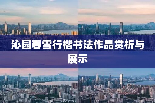 沁园春雪行楷书法作品赏析与展示