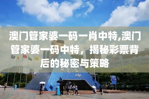 澳门管家婆一码一肖中特,澳门管家婆一码中特，揭秘彩票背后的秘密与策略