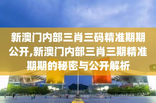 新澳门内部三肖三码精准期期公开,新澳门内部三肖三期精准期期的秘密与公开解析