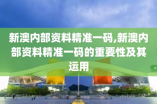 新澳内部资料精准一码,新澳内部资料精准一码的重要性及其运用