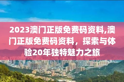 2023澳门正版免费码资料,澳门正版免费码资料，探索与体验20年独特魅力之旅
