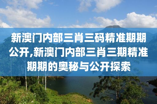 新澳门内部三肖三码精准期期公开,新澳门内部三肖三期精准期期的奥秘与公开探索