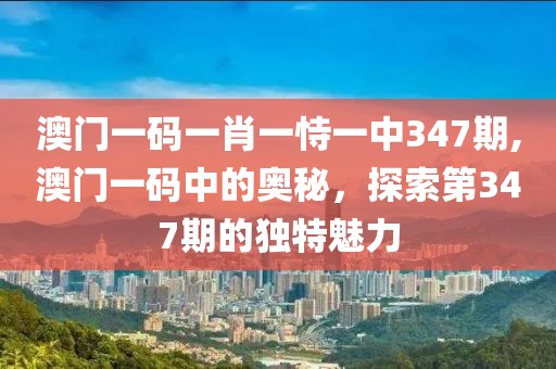 澳门一码一肖一恃一中347期,澳门一码中的奥秘，探索第347期的独特魅力