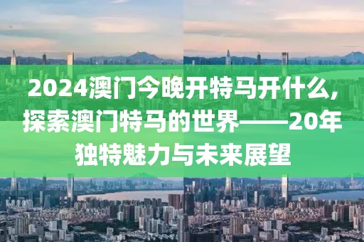 2024澳门今晚开特马开什么,探索澳门特马的世界——20年独特魅力与未来展望