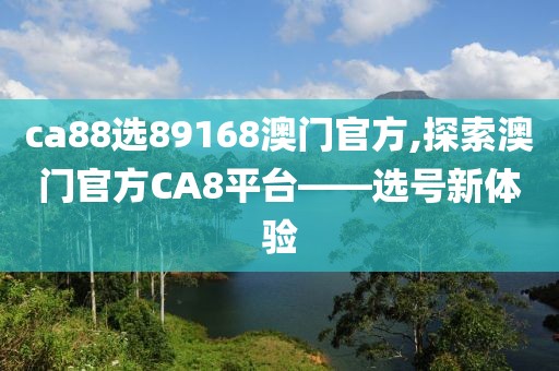 ca88选89168澳门官方,探索澳门官方CA8平台——选号新体验