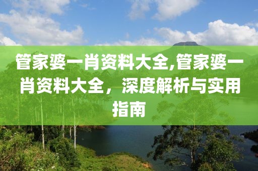 管家婆一肖资料大全,管家婆一肖资料大全，深度解析与实用指南