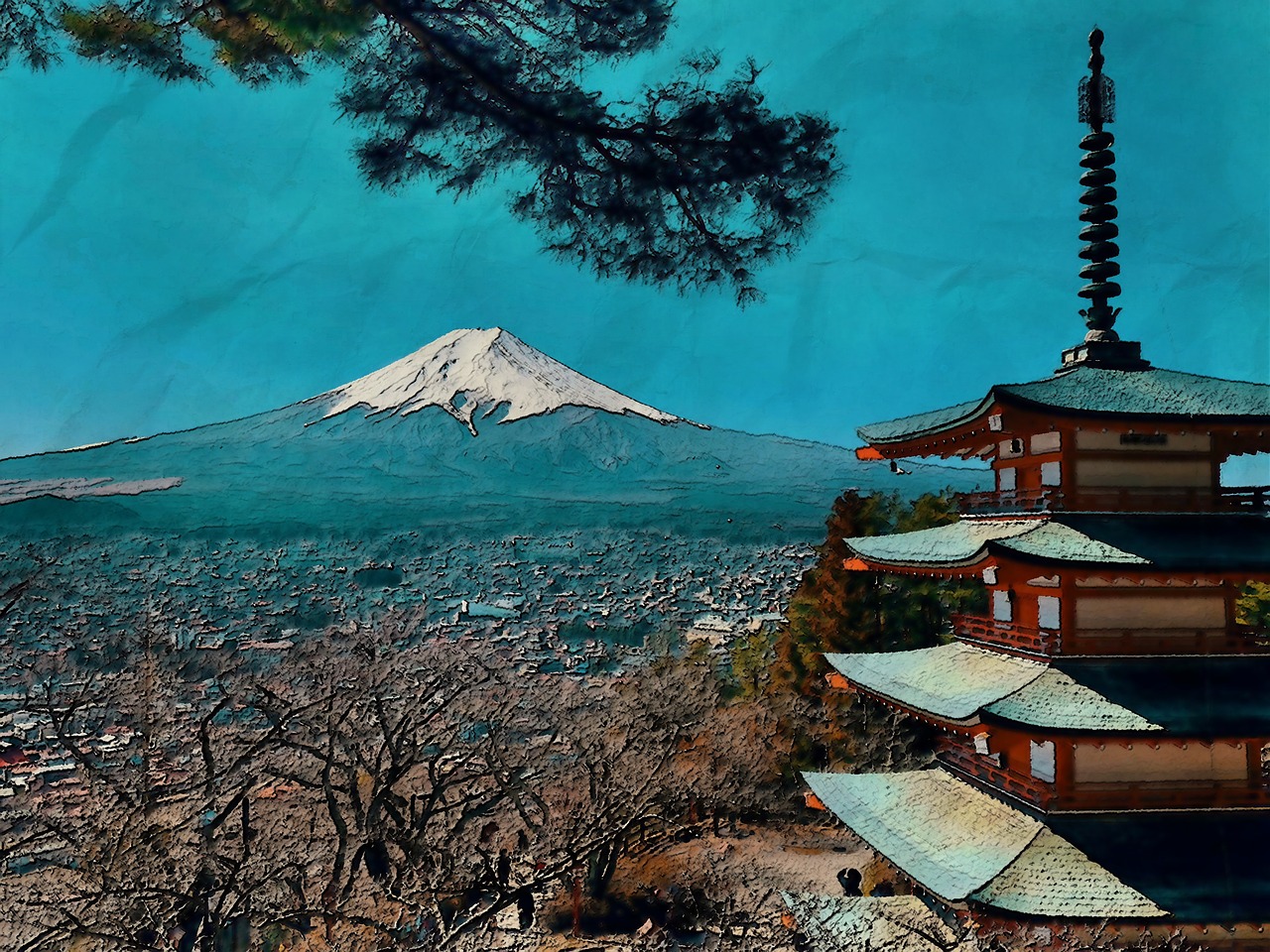 艺术与自然的美妙融合，风景油画图片大全高清简单展示